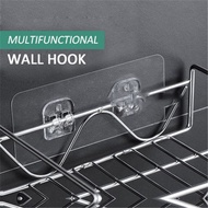 [Featured] 1PC Punch-free Wall Hanging Hooks Multifunctional Transparent Shelf Hook Kitchen Bathroom