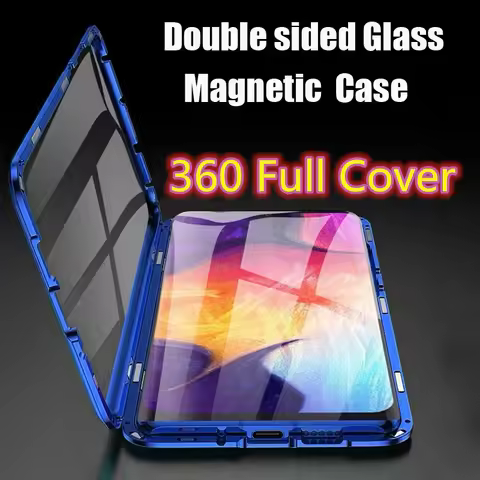 360 Cover For Oppo Find X2 Neo Metal Magnetic Flip Case For Oppo Find X2 Neo Cases Shockproof Temper