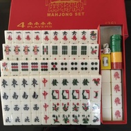 4persons Mahjong Set 四人麻将 poker mahjong set 4 players 168 Tiles size W2.7cm x L3.5cm x D1.8cm