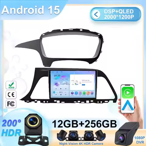 Android 15 For Hyundai Sonata 7 LF 2014 - 2017 Screen BT Car Radio Multimedia Player Navigation GPS 