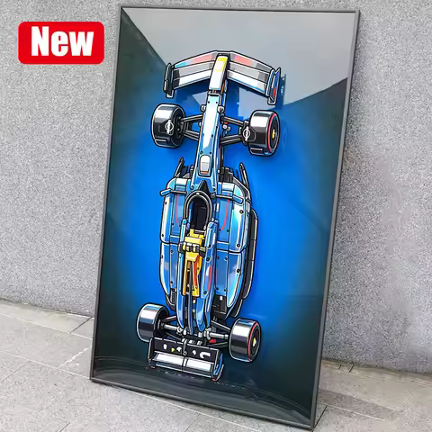 Collectible Display Wallboard Suitable for LEGO 42206 Red Bull FB20 F1 Building Blocks Car Model Wal