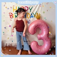 Giant Pink Number 3 Balloon with Gold Crown: 40-Inch Foil Balloon for Kids' 3rd Birthday Party Decor