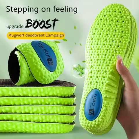 4D Latex Sport Insoles Super Soft High Elasticity Shoe Pads, Deodorant Cushion Running Insoles Foot 