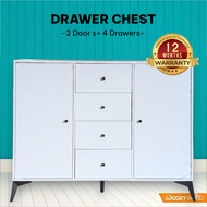 Almari Baju Laci / 4 Drawer Chest with 2 Doors Legs Laci Baju storage wardrobe alamari baju murah be