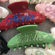 Customized Handmade Crystal Letter Double-Sided Acrylic Hair Clip, Personalized Name Anniversary Pre