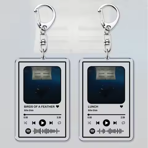 Popular Singer Keychain for Women Accessories BIRDS OF A FEATHER Music Playlist Code Pendant Keying 