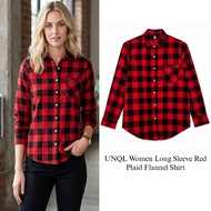 KEMEJA U*Q Women Long sleeve Red Plaid Flannel Shirt Flannel Shirt Branded/ Flannel Shirt LatestWani