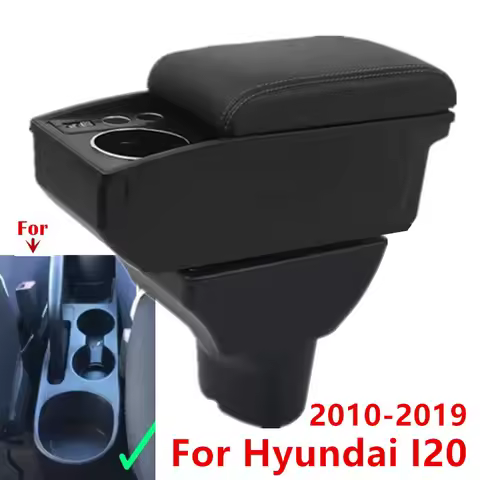 For Hyundai I20 Armrest Box For Hyundai I20 Car Armrest Double-layer Storage Box Cup Holder Interior