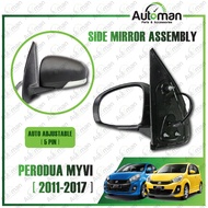 (5 PIN) PERODUA MYVI 2011 - 2017 LAGI BEST ICON AUTO MOTOR POWER ADJUSTABLE SIDE MIRROR COMPLETE ASSEMBLY