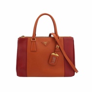 Prada Galleria殺手包大號牛皮拼色三角徽標單肩包