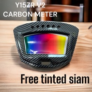 Meter Cover Carbon Y15ZR V1 V2 CARBON WATER TRANSFER YSUKU  meter frame cover carbon y15 accessories v1 meter tinted