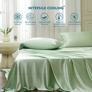 NITE9SILK COOLING Luxury Silk Bedding Set Avocado Green
