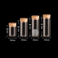 KAYU Wooden Lid Glass Cup Bottle - Straight 30mm (1Dozen Package) - Y109