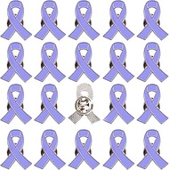 25 Pcs Stomach Esophageal Cancer Awareness Ribbon Lapel Pin, Alloy Steel, no gemstone