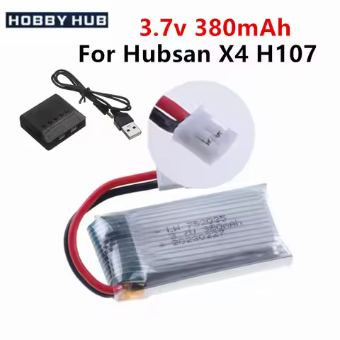 High Capacity 380mAh LiPo Battery with 3.7v for Hubsan X4 H107 Series/ JD385 Compatible JD388 Drones