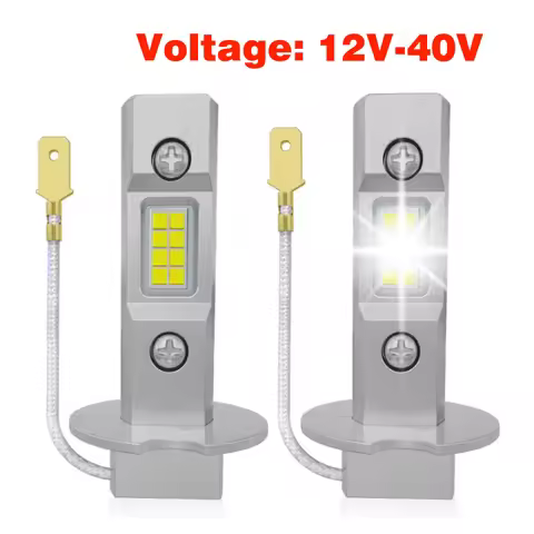 12-24V H3 LED Fog Light Bulbs 6500K, 300% Brighter CSP Chips, 1:1 Mini Size, Plug n Play, H3ll LED B