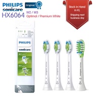 Philips Sonicare HX6064 W2 W3 Optimal White Premium White Set of 4 variety pack Brush Heads [US Edit