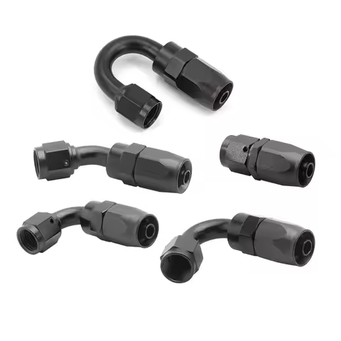 AN6/AN8/AN10 Straight 0°/45°/90°/120°/180° Degree Aluminum Swivel Hose End Fitting Adapter Oil Fuel 