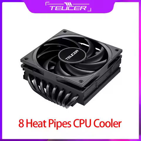 TEUCER 8 Heat Pipes CPU Cooler Low Profile ITX Gaming Radiator TDP 130W Computer Heat Sink For LGA17