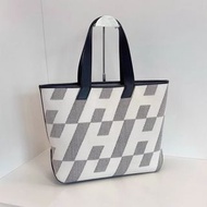 99新！特平價 Hermes Cabas H En Biais 40 黑白熊貓配色 Tote Bag
