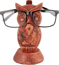 ZYNTIX Wooden Handmade Owl Shape Specs Holder, Standard, Brown