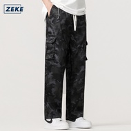 ZEKE B0052 Camouflage Cargo Pants Men lalaki Tactical Six PocketWorking Cargo Pant Plain Trouser