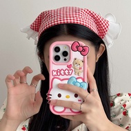 for iPhone 15 Pro Max Case Kids Girls and Womens Cute Cartoon Kitty Cat Silicone 3D Soft TPU Shockpr