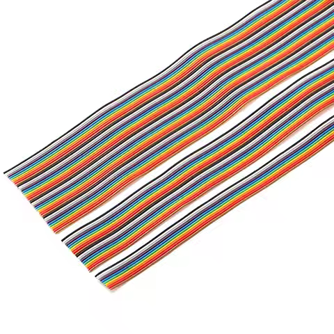 1/3/5Meter 6/8/10/16/18/20/26/34/40P 1.27mm Pitch Color Flat Ribbon Cable Rainbow DuPont Wire For ID