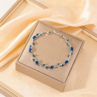 Minimalist design leaf-shaped bracelet for women, fashionable and unique, versatile multi-color zirc