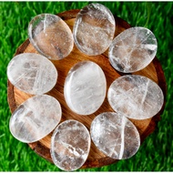 Natural Clear Quartz Palm Stone Pocket Palm Stone Healing Stone Thumb Stone Polished Quartz Crystal 
