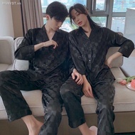 LVG Long-Sleeved Pajamas Set Suitable for Both Men and Women to Wear at Home or Going Out, Both Are 