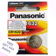 Panasonic CR1632 1pc/5pcs + FREE GIFT AAA Panasonic Extra Heavy Duty Battery Worth RM4.00