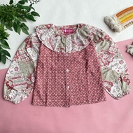 Batik Kids New Blouse Batik Tiara Muslim Hijab Friendly Model Lucu Kombinasi Motif Kerah Ruffle Coco