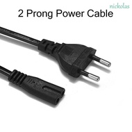 NICKOLAS EU Extension Cord Lead Wire Power For TV 2-Prong Pin Console Cord 8 Power Cable Electric Cord C7 Power Cable