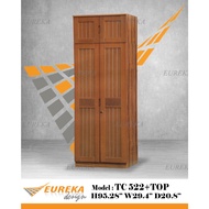 EUREKA 2.5ft Tall Wardrobe Wood Drawer Storage 2 Door 522 / Almari Baju Kayu (Delivery &amp; Installation Klang Valley ONLY)