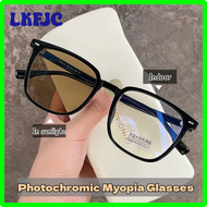 LKFJC Trendy ige photo chrome myopia glasses women's fashion color change myopia nearsighted eyeglasses near eyeglasses degree diopters ZGVRW