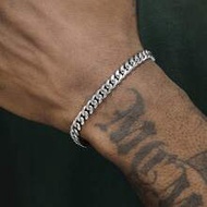 7mm Stainless Steel Cuban Link Chain Bracelet For Men, Minimalist Style, Versatile Fashion Bracelet,