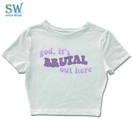 Baby tee crop top Brutal Lyrics Olivia Rodrigo y2k crop tee