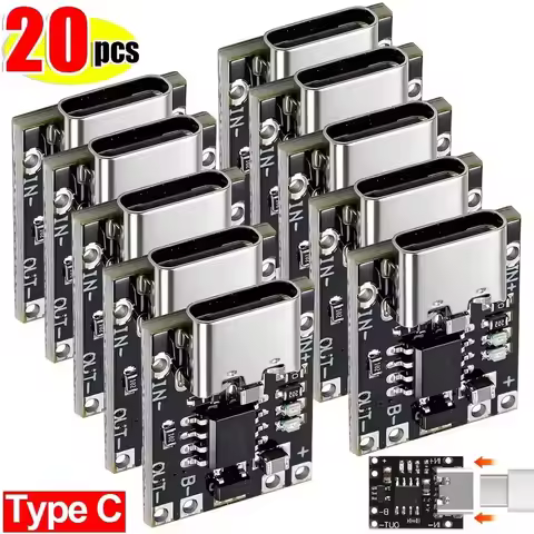 1-20Pcs TP4056 3.7V Lithium Battery Charging Discharging Board With Protection Type-C USB Type C Li-