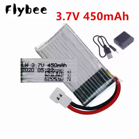 3.7V 450mAh 802035 Lipo Battery or Charger For H107 H31 KY101 E33C E33 U816A V252 H6C RC Drone Helic