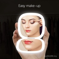 Handheld Luminous LED Fill Light Makeup Mirror Portable Mirror Round Beauty Mirror Handheld Makeup H