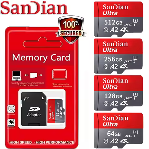 High Speed Micro TF SD Card 64GB/128GB/512GB Class 10 U3 V30 Memory Card with Adapter for DJI Mavic 