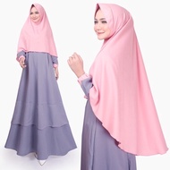 READY STOCK Kiena Set Muslimah Long Dress Jubah Raya Kurung Hijab Tudung Syari Plain Basic