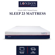 London Mattress | Sleep 23 Mattress In A Box 9 Inch Full Natural Latex Medium Firm - [Queen/King] (T