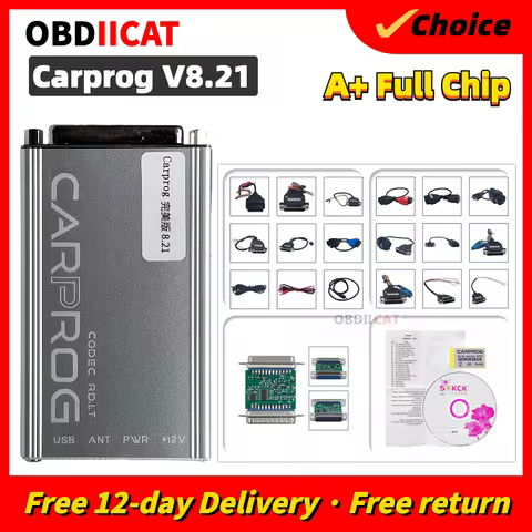 Newest Online Carprog 8.21 Full Adapters with keygen Car Prog V13.77/V10.93 Iprog Pro V86 For Airbag