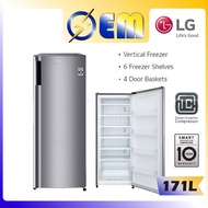 171L LG Smart Inverter Vertical Freezer Peti Ais Beku | Black/Silver