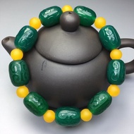 Natural Winding Silk Green Agate Paper Bead Bracelet, Size: 17.3 x 12.4 Left Right 11.7