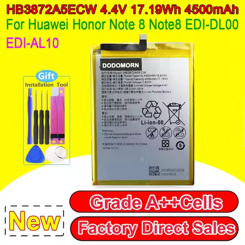 High Quality HB3872A5ECW Phone Battery For Honor Note 8 V8 Max EDI‑AL10 Repair Spare Battery