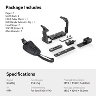 SmallRig Full Camera Cage Rig kit for Sony FX3/FX30 With Cable Clamp Cold Shoe NATO Rail For Sony FX