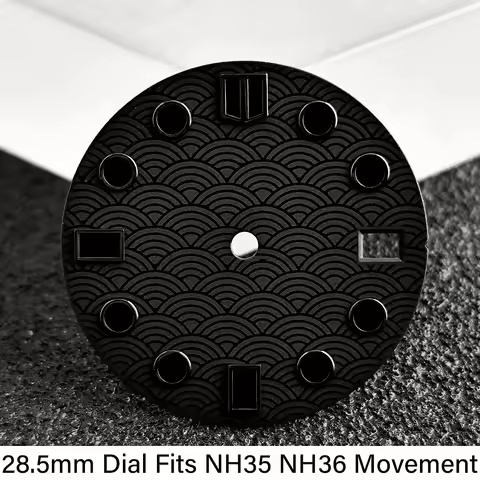 Fish Scale Texture NH35 Dial Fit NH35 NH36 Movement Watch Accessories 28.5mm Luminous Watch Dial Mec
